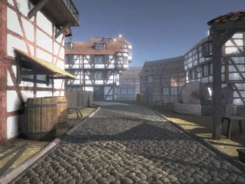 Framework Village Low-poly 3D model_0