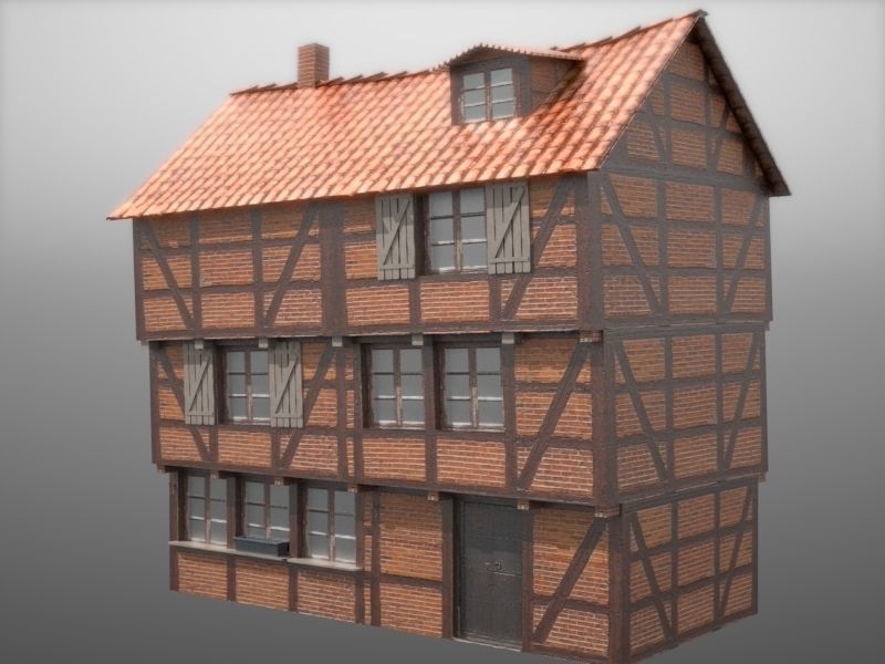 Framework Village Low-poly 3D model_8