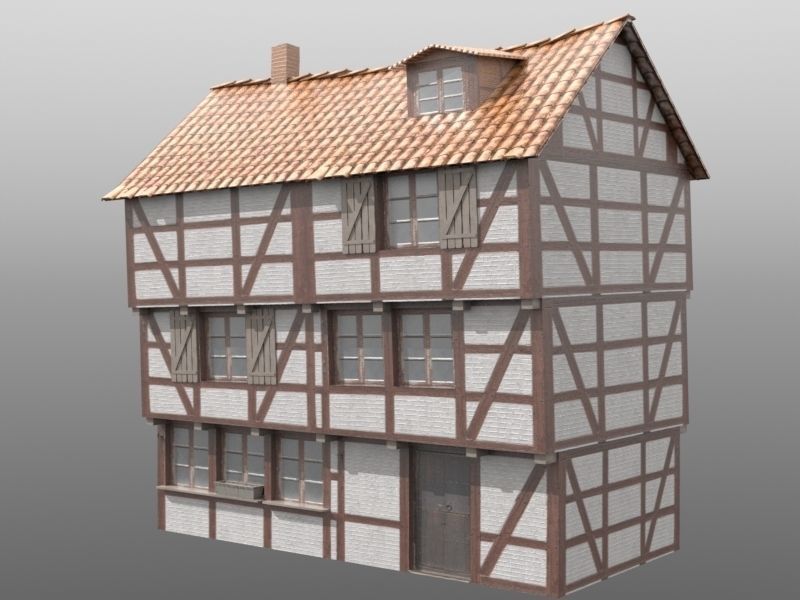 Framework Village Low-poly 3D model_13