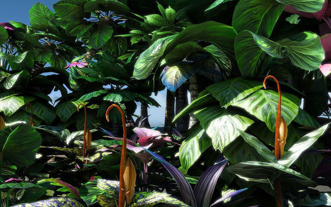 Fantasy and Alien vegetation 2 Low-poly 3D model