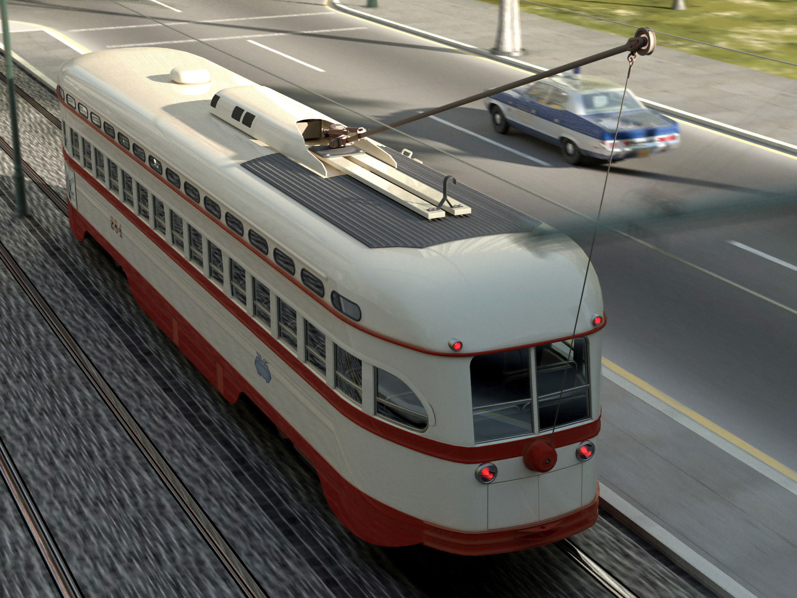 PCC Streetcar 1945 3D model_4