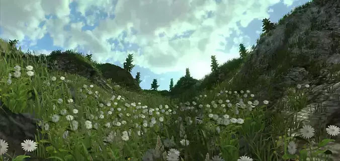 Forest Lake  Low-poly 3D model