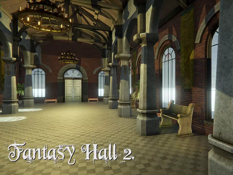 Fantasy Hall 2 Low-poly 3D model