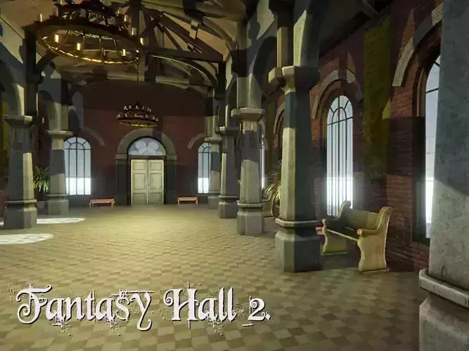Fantasy Hall 2 Low-poly 3D model
