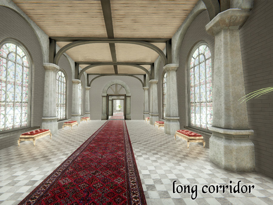 Fantasy Corridors Low-poly 3D model_8