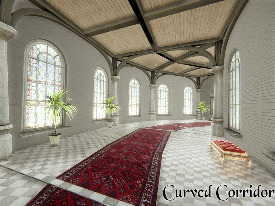 Fantasy Corridors Low-poly 3D model_6