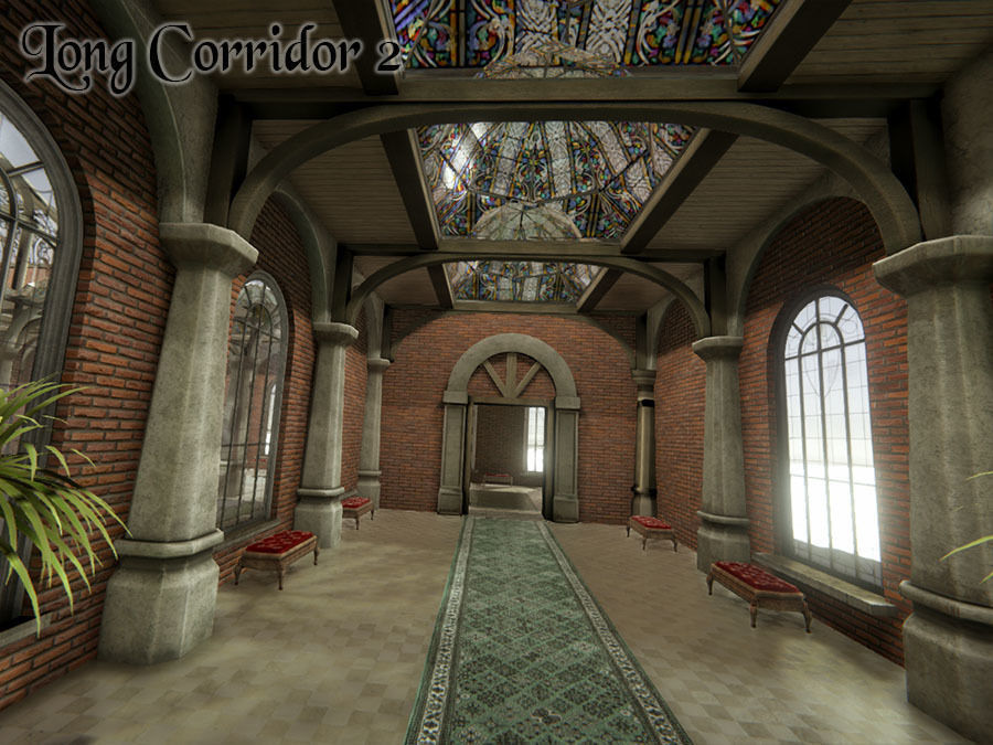 Fantasy Corridors Low-poly 3D model_3