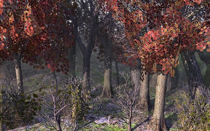 European Foliage 2 Low-poly 3D model_3