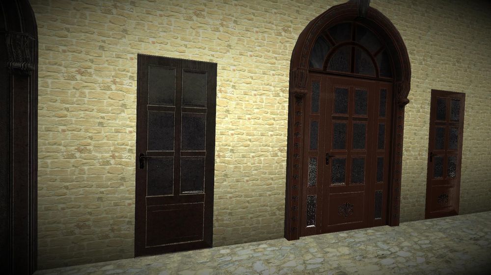 Doors 1 set of for sims Low-poly 3D model_2