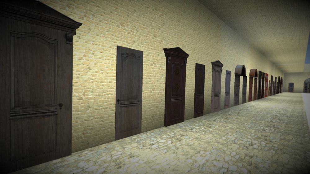 Doors 1 set of for sims Low-poly 3D model_14