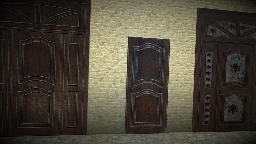 Doors 1 set of for sims Low-poly 3D model_13