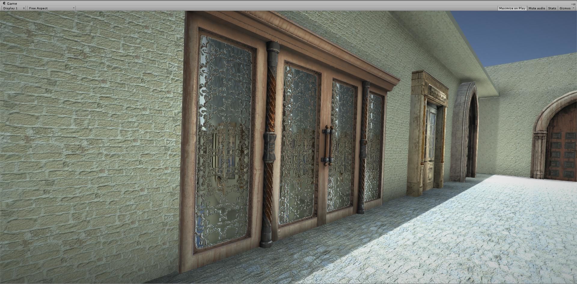 Doors 2 different and windows for sims Low-poly 3D model_5