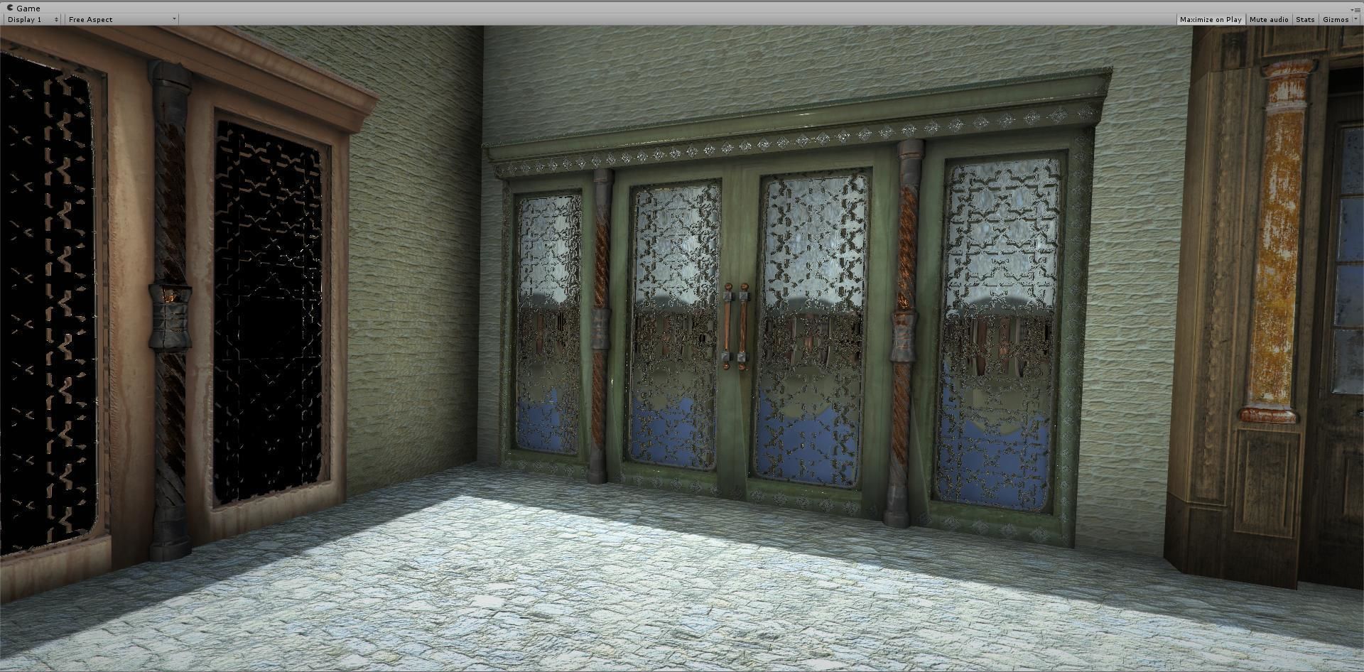 Doors 2 different and windows for sims Low-poly 3D model_10