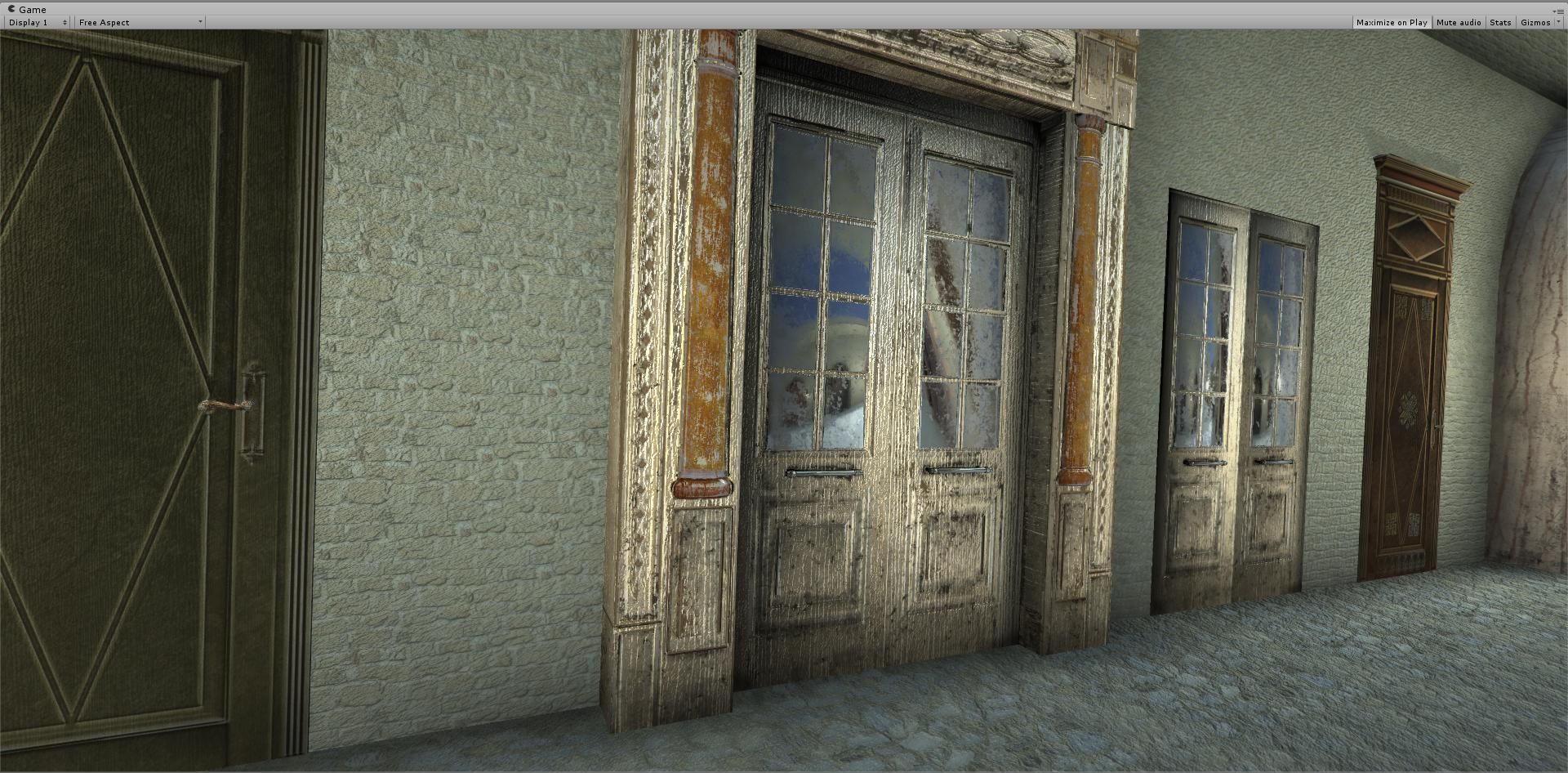 Doors 2 different and windows for sims Low-poly 3D model_8