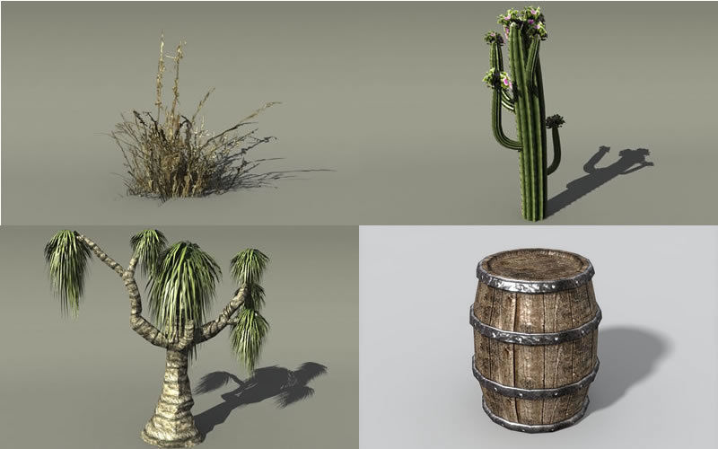 Desert Oasis Low-poly 3D model_9