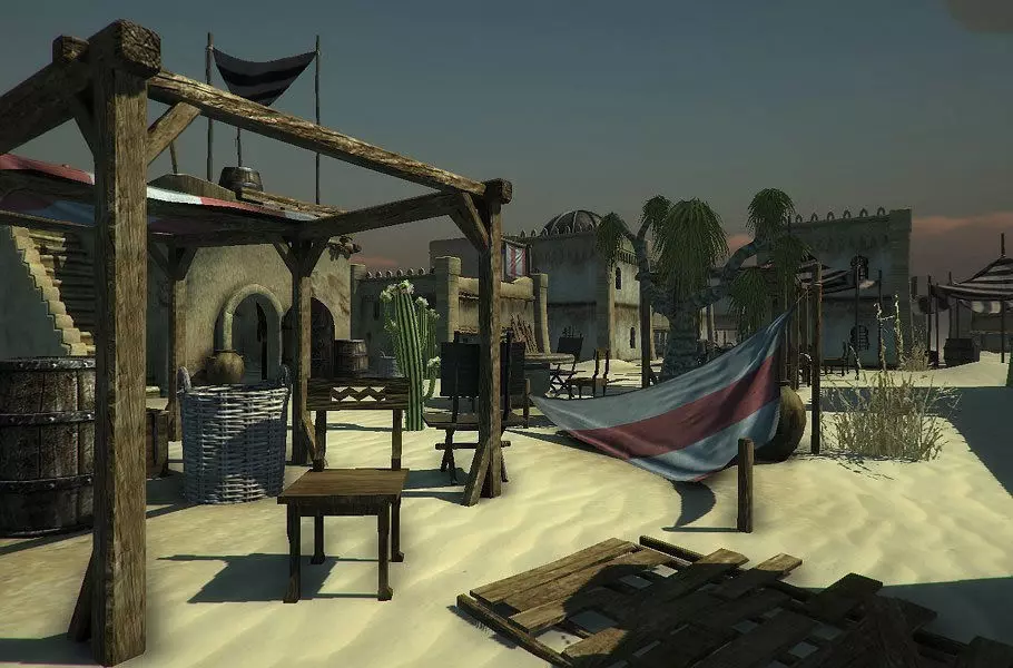 Desert Oasis Low-poly 3D model_0