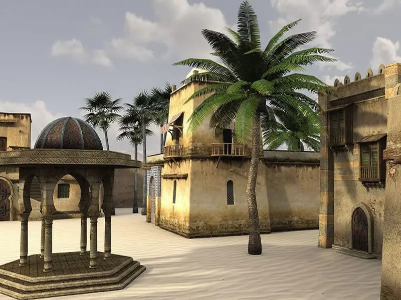 Desert Oasis 2 Low-poly 3D model_0