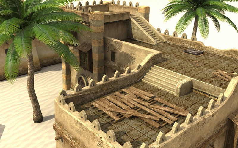 Desert Oasis 2 Low-poly 3D model_3