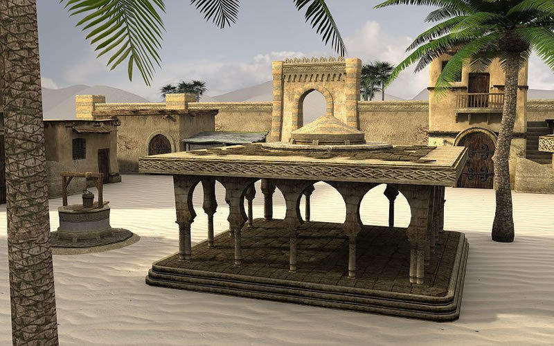 Desert Oasis 2 Low-poly 3D model_5