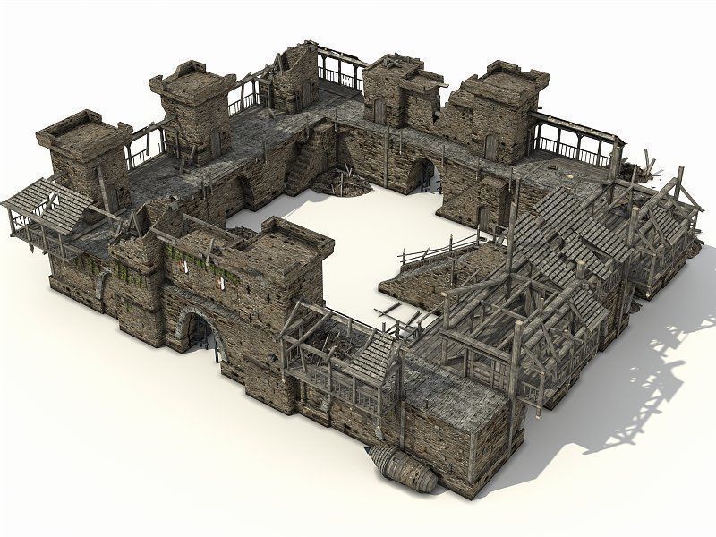 Castle Ruins Low-poly 3D model_2