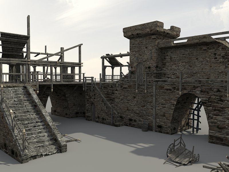 Castle Ruins Low-poly 3D model_6