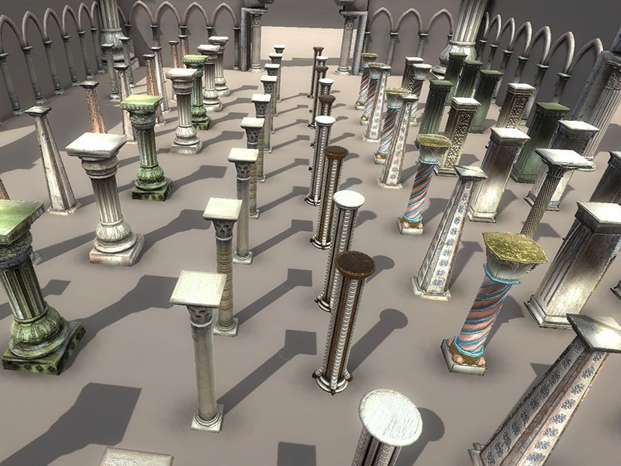 Columns Pack Low-poly 3D model_3
