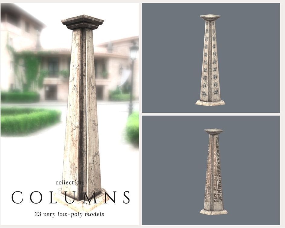 Columns Pack Low-poly 3D model_8