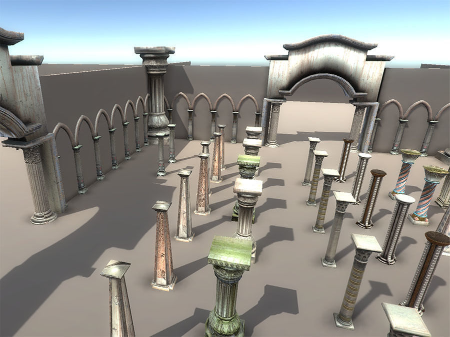 Columns Pack Low-poly 3D model_6