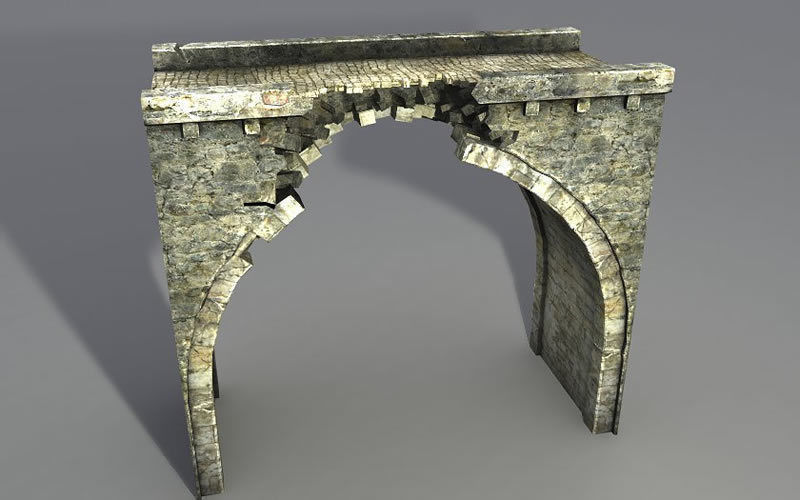 Bridges stone tower Low-poly 3D model_11