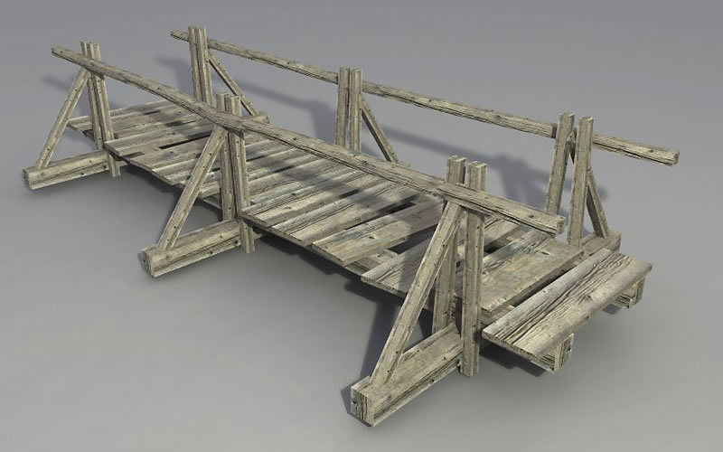 Bridges stone tower Low-poly 3D model_20