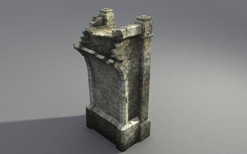 Bridges stone tower Low-poly 3D model_1
