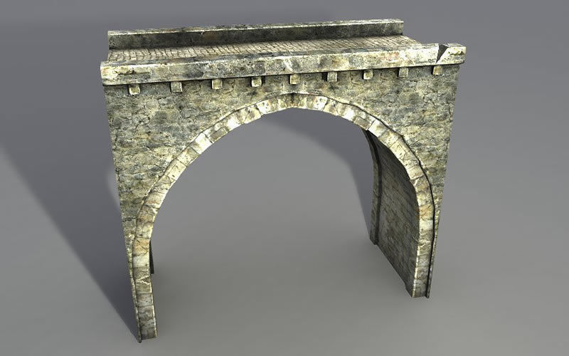 Bridges stone tower Low-poly 3D model_2