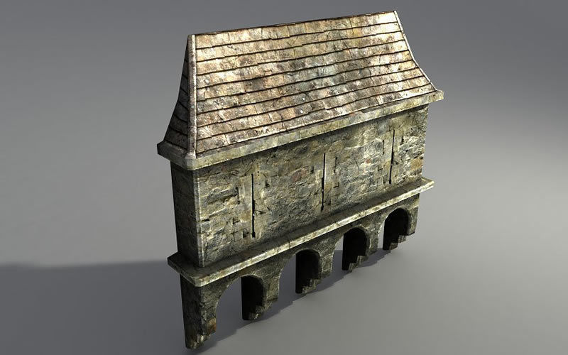 Bridges stone tower Low-poly 3D model_15