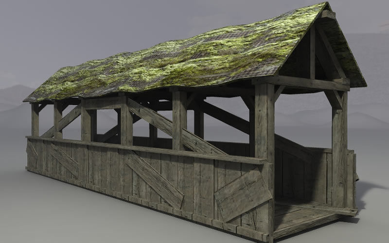 Bridges stone tower Low-poly 3D model_10
