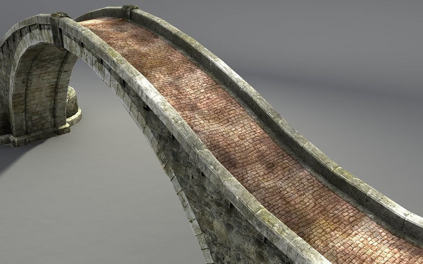 Bridges stone tower Low-poly 3D model_9