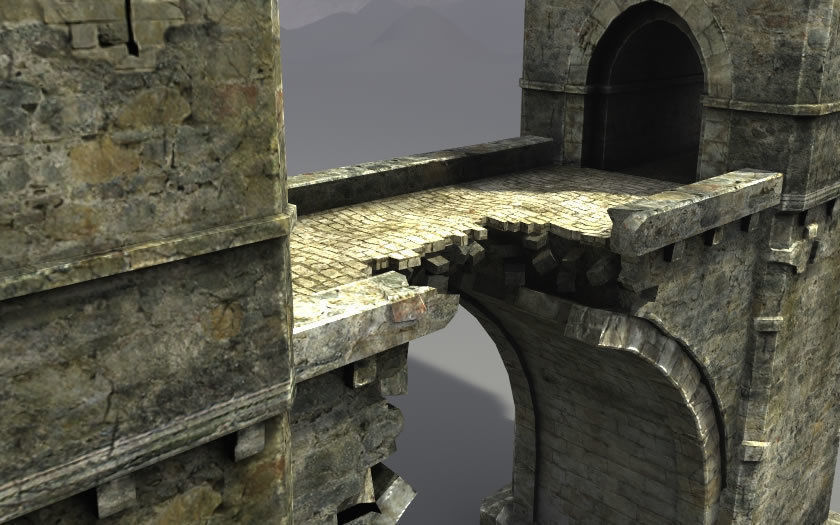Bridges stone tower Low-poly 3D model_17