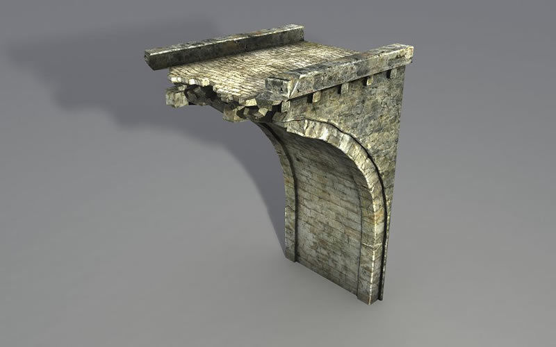 Bridges stone tower Low-poly 3D model_8