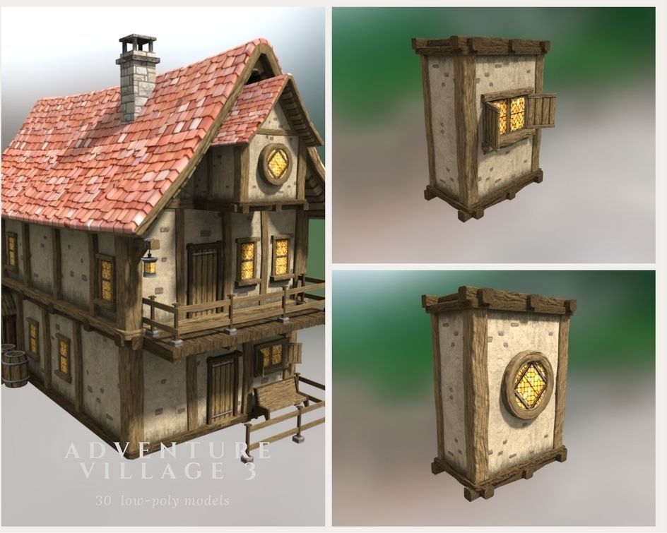 Adventure Village 3 Low-poly 3D model_10