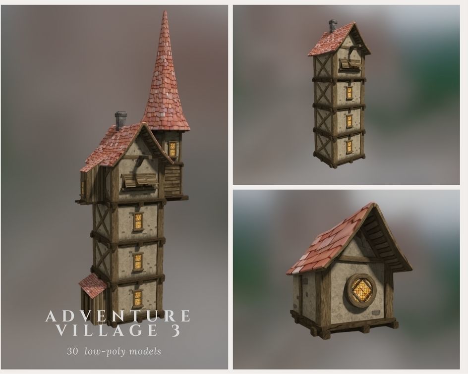 Adventure Village 3 Low-poly 3D model_5