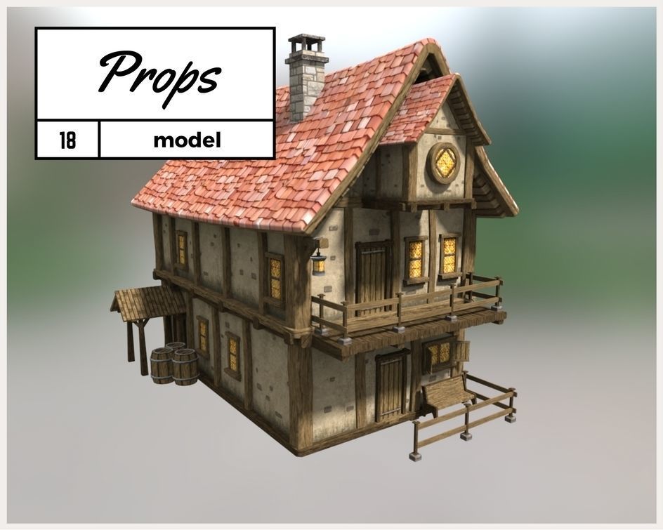 Adventure Village 3 Low-poly 3D model_2