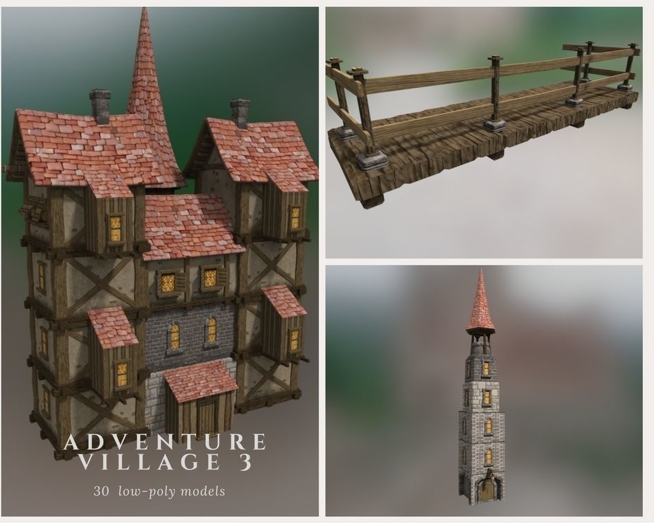 Adventure Village 3 Low-poly 3D model_14