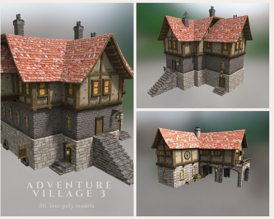 Adventure Village 3 Low-poly 3D model_9