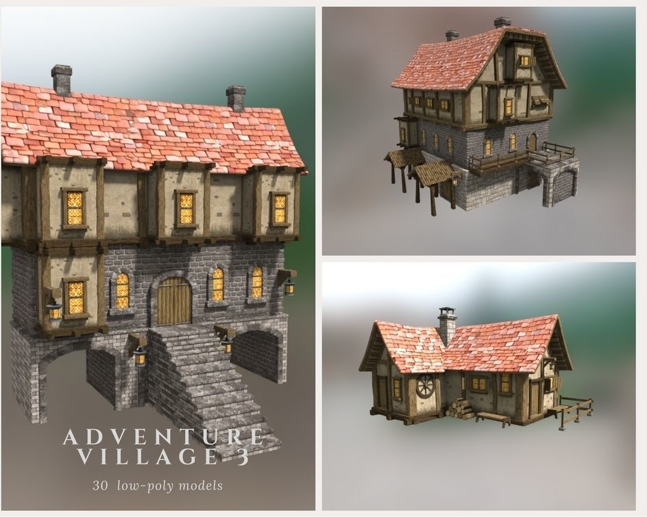 Adventure Village 3 Low-poly 3D model_4