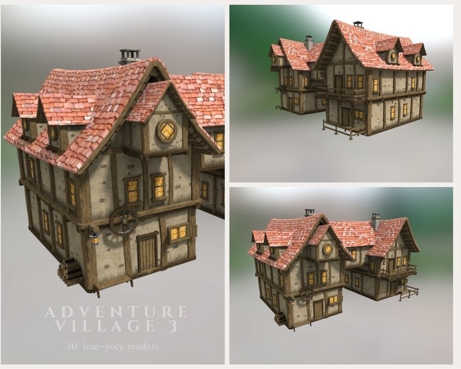 Adventure Village 3 Low-poly 3D model_17