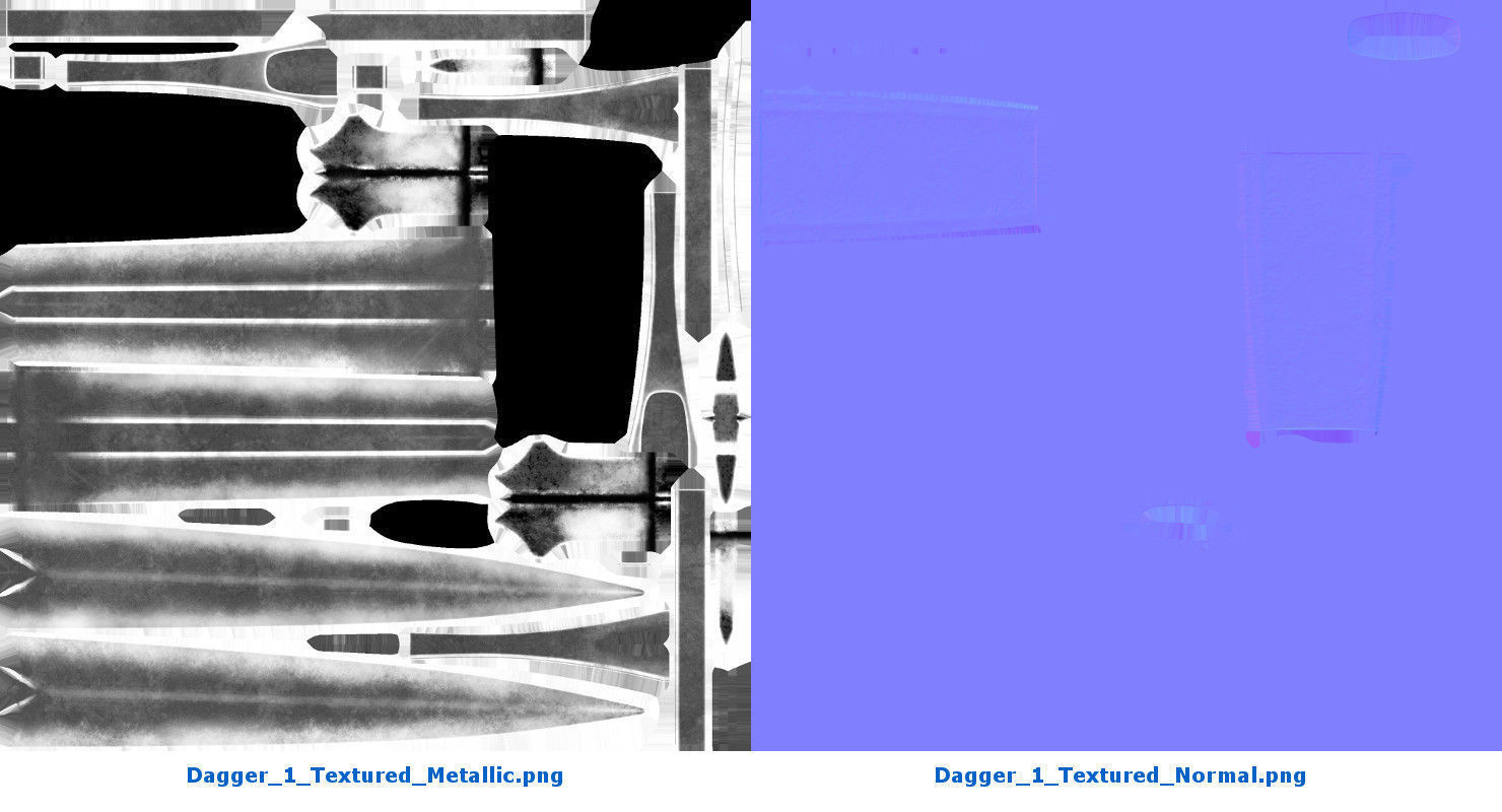 Dagger 1 Textured  3D model_8