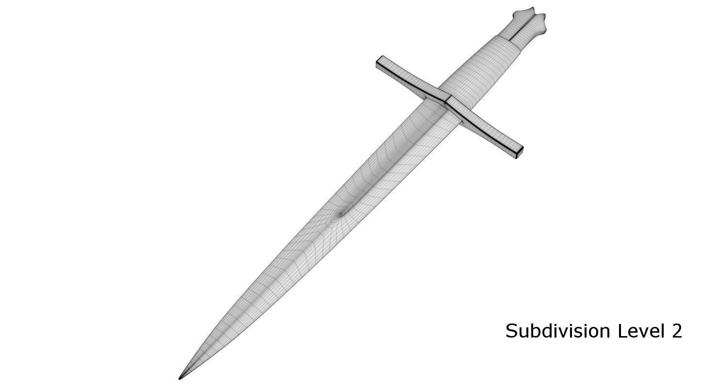 Dagger 1 Textured  3D model_6