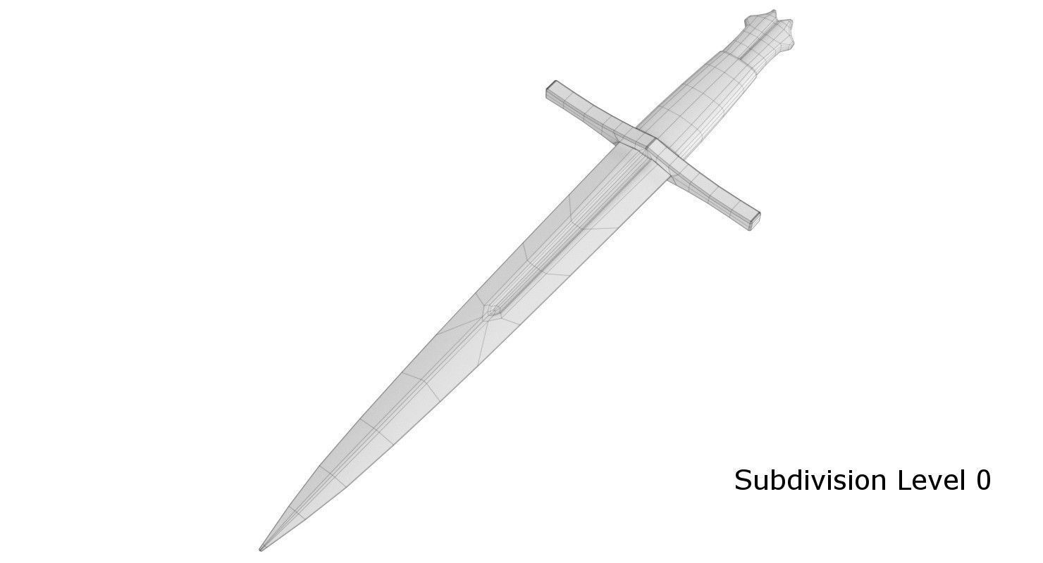 Dagger 1 Textured  3D model_4