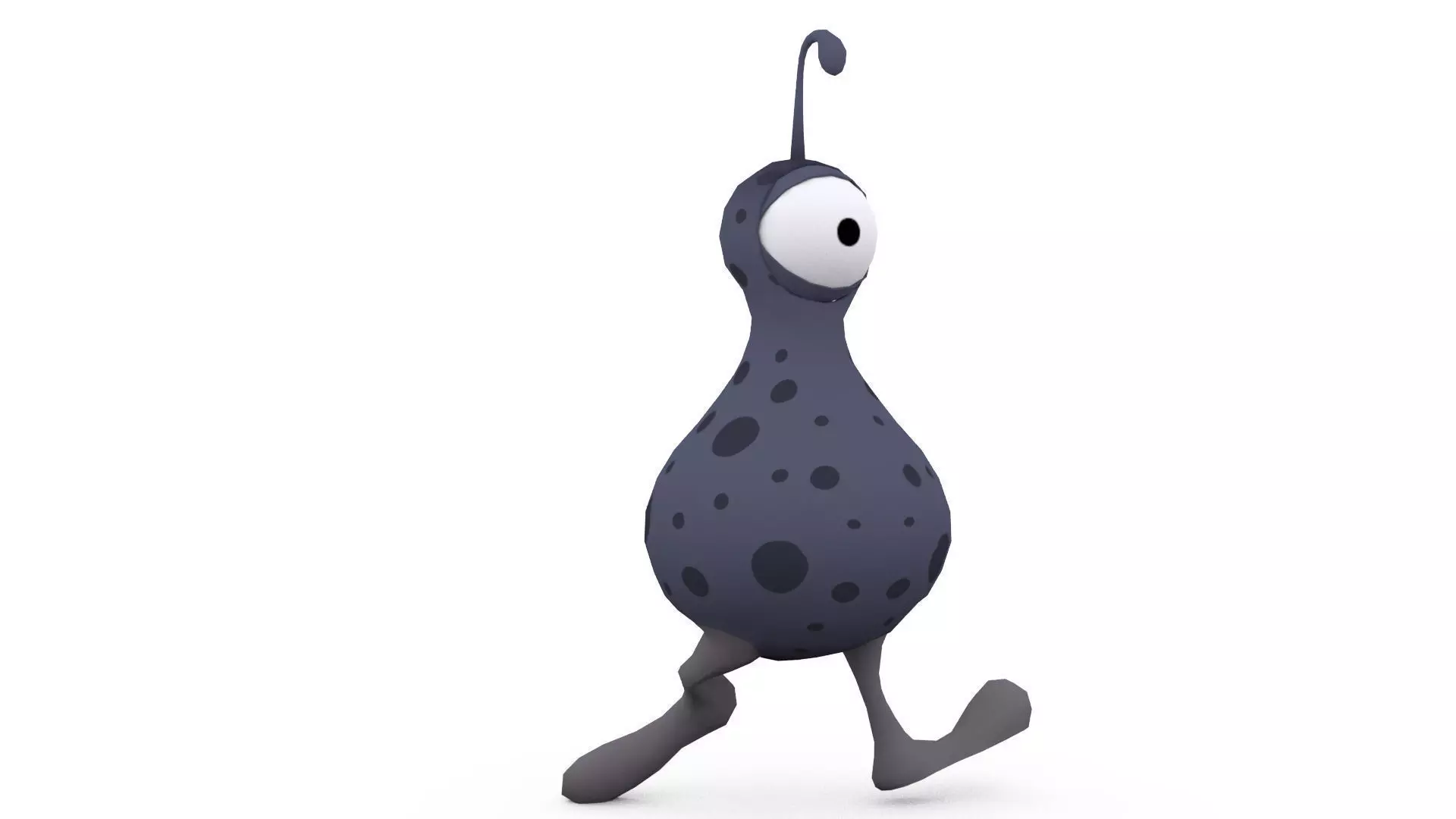 Alien Toon Animated Low-poly 3D model_0