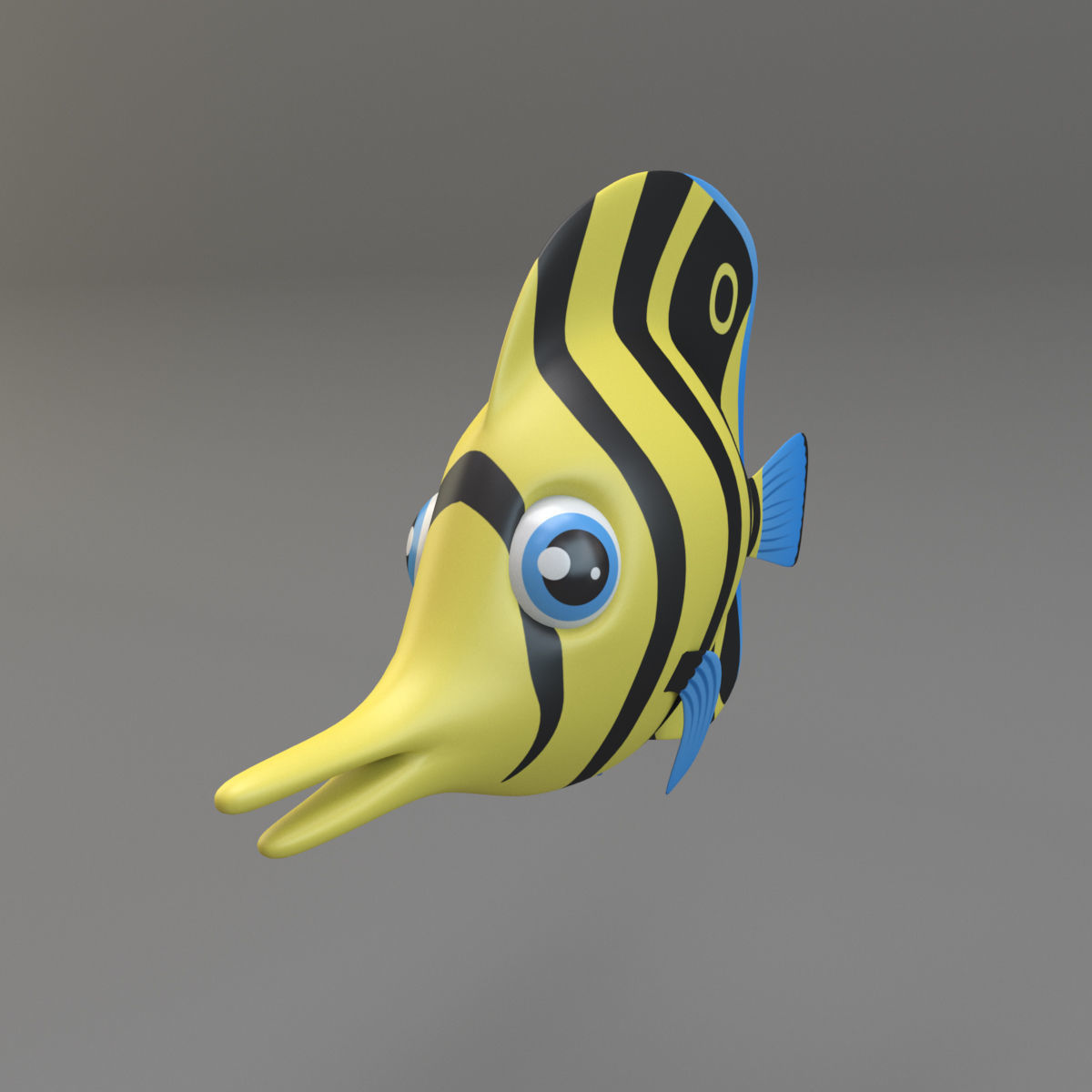 Cartoon Fish Low-poly 3D model_3