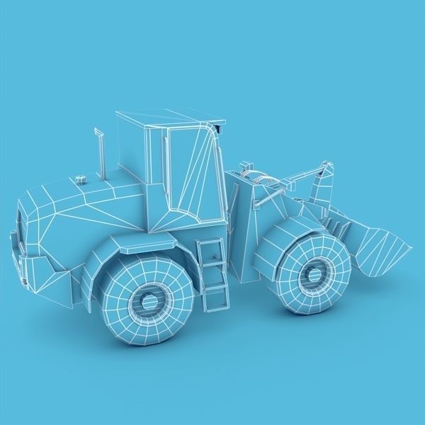 Wheel Loader Low-poly 3D model_10